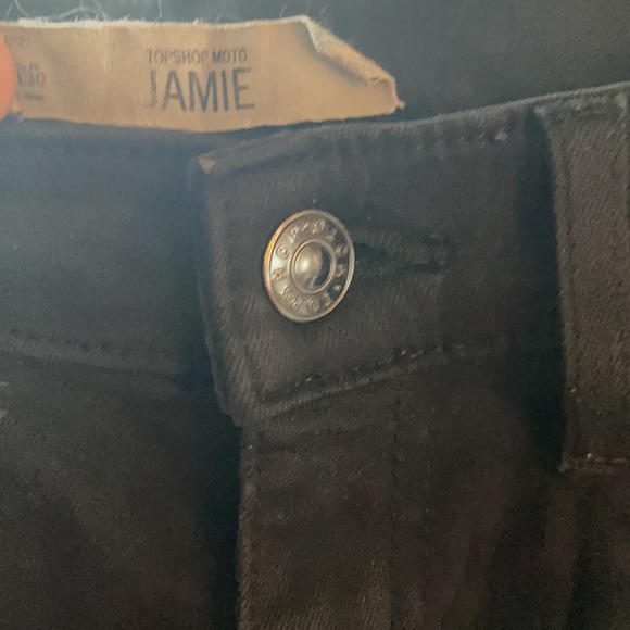 Top Shop Jamie Black Skinny Jeans (ripped knees) - Picture 2 of 2